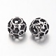Hollow Round with Clover Sterling Silver European Style Beads OPDL-E004-14AS-1