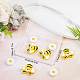 Sunnyclue 1 boîte de 10 perles en silicone en forme d'abeille SIL-SC0001-08-7