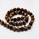 Faceted Round Natural Tiger Eye Bead Strands G-L437-13-8mm-2