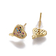 Brass Cubic Zirconia Stud Earrings EJEW-E239-03G-1