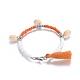 Shell Charm Bracelets BJEW-JB04101-04-3
