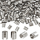 AHADERMAKER 200Pcs Iron Folding Crimp Ends IFIN-GA0001-50C-1