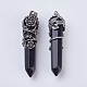 Natural & Dyed Black Agate Pointed Pendants G-F529-B03-2