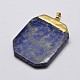 Lapis lazuli naturelles nuggets pendentifs de placage d'or G-P077-26-3