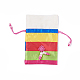 綿と麻の布梱包用ポーチ  巾着袋  カラフル  15.4~16.1x9.6~10.1cm ABAG-L005-H03-1