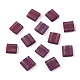 2ホールガラスシードビーズ  透明色  艶消し  長方形  赤ミディアム紫  5x4.5~5.5x2~2.5mm  穴：0.5~0.8mm SEED-T003-02C-04-1