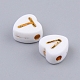 Electroplate White Opaque Acrylic Beads MACR-SZ0001-29-3