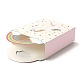 紙カップケーキボックス  ポータブルギフトボックス  結婚式のキャンディーボックス用  ドーナツ模様の正方形  カラフル  折りたたみ：3x8x14cm  展開：16.5x11x0.1cm CON-I009-05-4