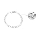 Braccialetti con catena a maglie a cuore in argento sterling placcato rodio BJEW-I314-057D-P-2