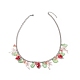 3 pièces 3 style fraise & cerise & citron & feuille résine & verre pendentif colliers ensemble NJEW-TA00069-2