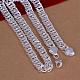 Popular Silver Color Plated Brass Cuban Link Chain Necklaces For Men NJEW-BB12683-2