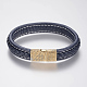 Braided Leather Cord Bracelets BJEW-H561-02F-2