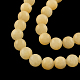 Round Natural Yellow Jade Beads Strands X-G-R336-8mm-03-1