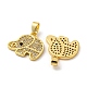 Real 18K Gold Plated Rack Plating Brass Micro Pave Cubic Zirconia Pendants KK-R153-02G-2