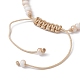 Braccialetti di perline intrecciate con perle rotonde di perle di vetro e conchiglia BJEW-JB09874-3