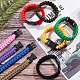 Anattasoul 9 Stück 9 Farben Survival-Polyester-Kordel-Armbänder-Set mit Kunststoffverschlüssen für Wandern BJEW-AN0001-60-5