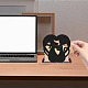 鉄のデスクトップ ペーパー オーガナイザー ファイル ホルダー  ドキュメントメールラック  ホームオフィス用  電気泳動黒  猫の模様  15x17.5x7.5cm ODIS-WH0056-005-4