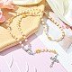 Collar de cuentas de rosario de perlas de vidrio NJEW-TA00082-04-5