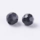 Noires à facettes rondes acrylique séparateurs perles X-PAB6mmY-1-2