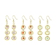 3 paio di orecchini pendenti con perline miste naturali in 3 stili EJEW-TA00272-1