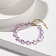Bracelet en perles de verre coeur étincelant pour fille femme BJEW-JB07177-4