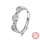 Adjustable 925 Sterling Silver Cubic Zirconia Finger Ring Components STER-L064-09P-1