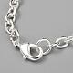Popular Silver Color Plated Brass Key and Lock Bib Necklaces For Women NJEW-BB12848-3