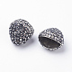 Alloy and Rhinestone Cord Ends RB-G163-01-2