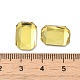 ガラスラインストーンカボション  フラットバック＆バックメッキ  多面カット  長方形  黄水晶  14x10x4.50mm RGLA-P037-14A-D226-3