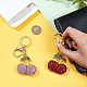 BENECREAT 2 Styles Lovely Cherry with Leaves Keychain KEYC-BC0001-13-3