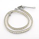 Two Loops Glass Beaded Waxed Cord Wrap Bracelets BJEW-O067-05A-1