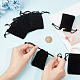 Beebeecraft 25Pcs Velvet Drawstring Bags 7x5CM Black Rectangle Jewelry Pouches for Jewelry Earplug and Key Chains TP-BBC0001-04B-03-3