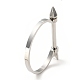 304 Stainless Steel D Shape Bangle with Arrow Screw BJEW-G636-06P-3