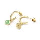 Ring & Evil Eye Real 18K Gold Plated Brass Stud Earrings EJEW-L268-037G-03-2