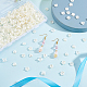 Dicosmetic 600 pieza 6 estilos tapas de abalorios de flores tapas de abalorios espaciadoras blancas cremosas tapas de abalorios de plástico de imitación de perlas cuentas espaciadoras de flores de múltiples pétalos para hacer joyas diy OACR-DC0001-06-6