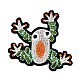 カエルの形のコンピューター化された刺繡布アイロン/パッチで縫う  マスクと衣装のアクセサリー  アップリケ  カラフル  52x48x1.9mm DIY-M006-06-1