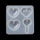 Силиконовые Молды для подвесок в форме сердца и ключей на тему Дня святого Валентина своими руками DIY-G107-01-4