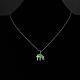 Zinc Alloy Hollow Elephant Luminous Noctilucent Necklaces NJEW-BB03245-A-4