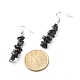 Boucles d'oreilles pendantes en perles d'obsidienne naturelle EJEW-JE04649-10-3