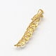 Golden Tone Alloy Pendants with ABS Plastic Imitation Pearl Beads PALLOY-R048-01-2