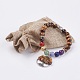 Bijoux de chakra en perles de pierres précieuses naturelles et bracelet d'oeil de tigre avec breloque BJEW-JB03608-05-3