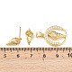 Комплект из латунного кулона и серег-гвоздиков с микропаве из кубических цирконий для женщин SJEW-F227-01C-G-3