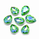 Cabujones de cristal con rhinestone RGLA-T017-13x18mm-06-1