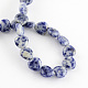 Brins de perles de jaspe de tache bleue naturelle G-R190-20mm-04-2