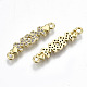 Brass Micro Pave Clear Cubic Zirconia Links Connectors KK-S061-95G-NR-2