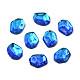 ガラスラインストーンカボション  ネイルアートの装飾の付属品  ナゲット  ブルー  10x8x3.5mm MRMJ-N029-07-01-1