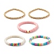 Ensemble de bracelets extensibles de perles heishi en argile polymère et hématite synthétique BJEW-JB07429-01-1