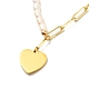 Ожерелье с подвеской в виде сердца для девушек и женщин NJEW-JN03681-6
