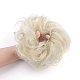 人工毛髪の延長  女性のお団子のためのヘアピース  ヘアドーナツアップポニーテール  耐熱高温繊維  アンティークホワイト  15cm OHAR-G006-A07-1