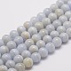 Chapelets de perle en agate de dentelle bleue naturelle G-K153-B02-8mm-AB-1